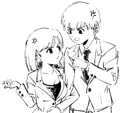 a sketch of hamada & reigen arguing